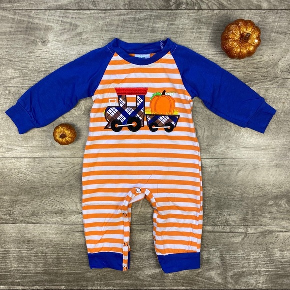 Other - Baby boys pumpkin train romper